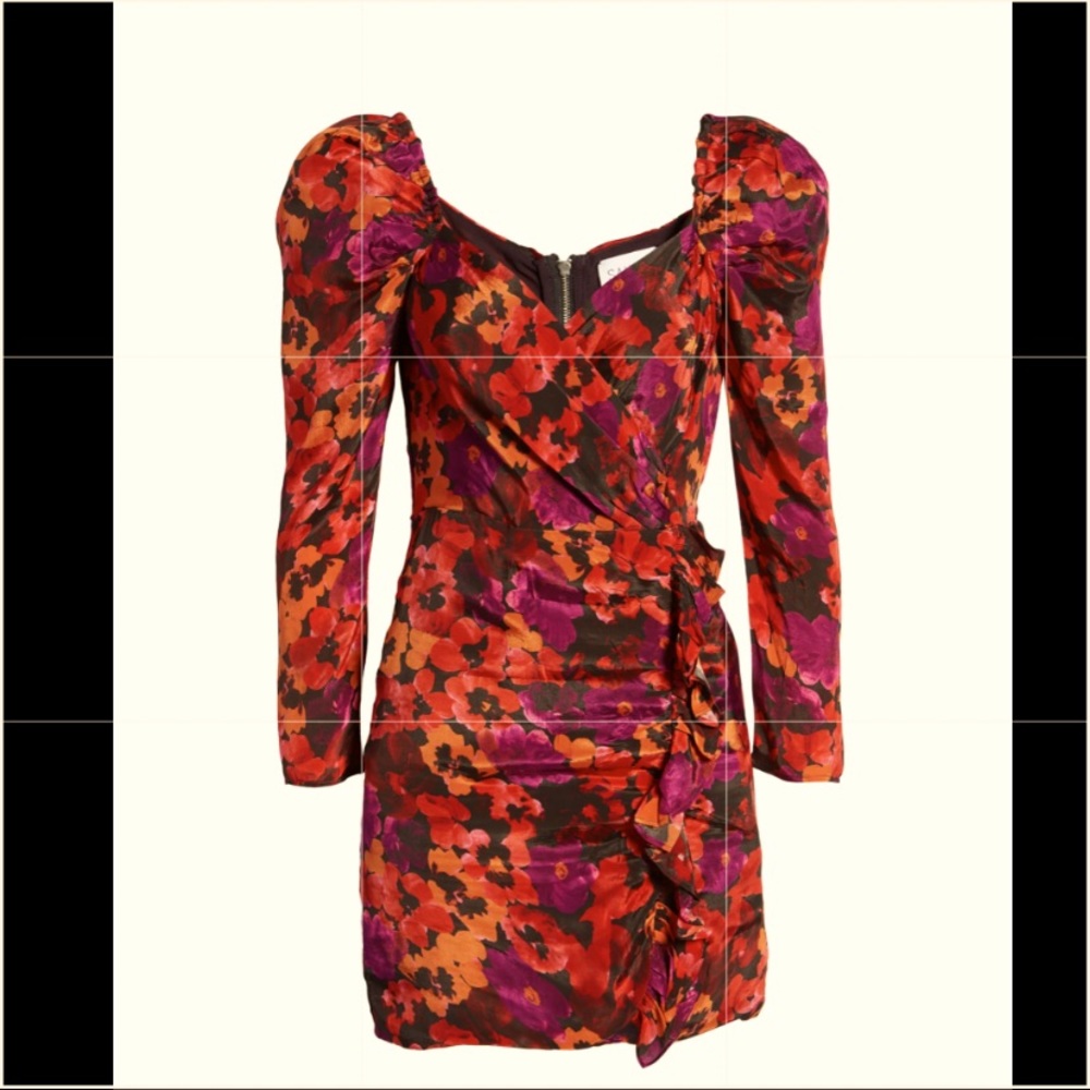 🔥 SAYLOR Alouette Print Long Sleeve Minidress NWT S 😍
